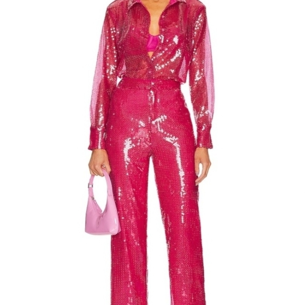 NWT GEORGIE SEQUIN PANTS MED Revolve